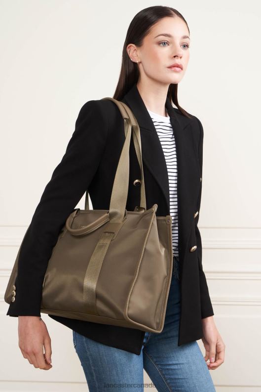 Women Large Tote Bag Basic Faculty 4J6H4479 Bag Taupe Lancaster Paris