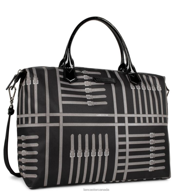 Women Large Tote Bag Basic Verni 4J6H3059 Bag Noir-Taupe Lancaster Paris