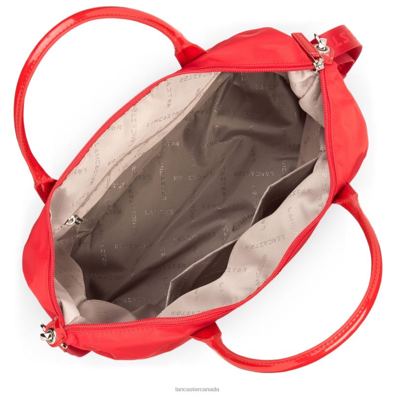 Women Large Tote Bag Basic Verni 4J6H3062 Bag Rouge Lancaster Paris