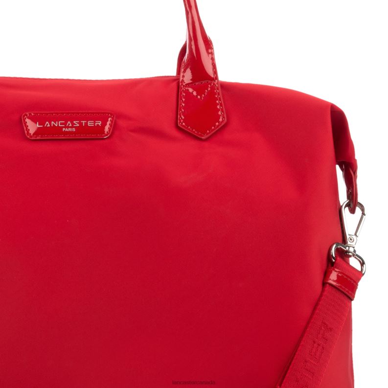Women Large Tote Bag Basic Verni 4J6H3062 Bag Rouge Lancaster Paris