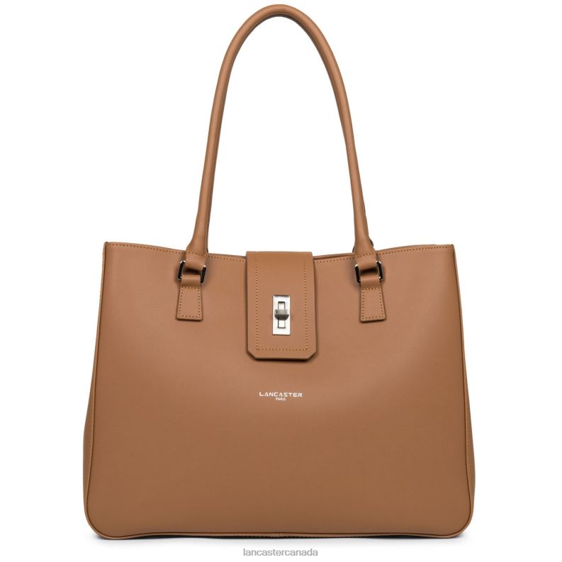 Women Large Tote Bag City Mae 4J6H4426 Bag Camel Lancaster Paris