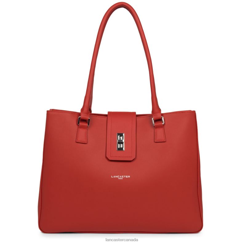 Women Large Tote Bag City Mae 4J6H4431 Bag Rouge Lancaster Paris