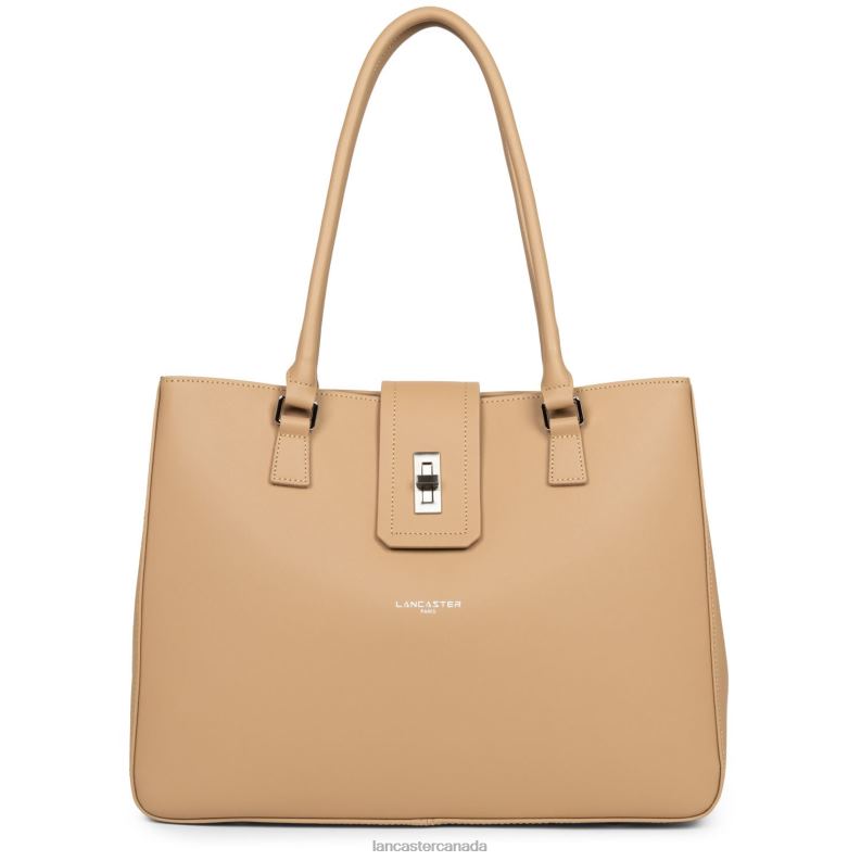 Women Large Tote Bag City Mae 4J6H4433 Bag Naturel Lancaster Paris