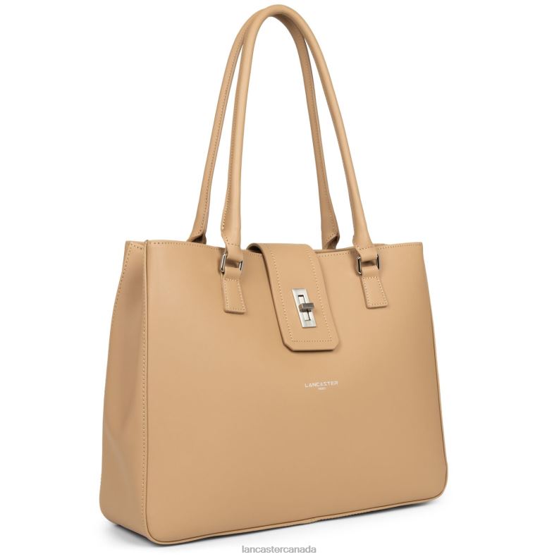 Women Large Tote Bag City Mae 4J6H4433 Bag Naturel Lancaster Paris