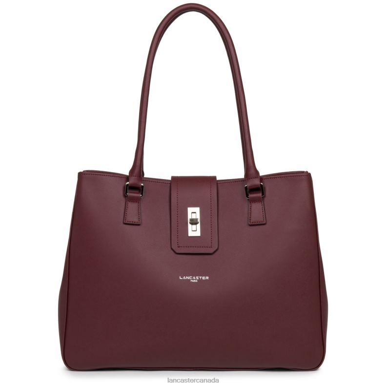 Women Large Tote Bag City Mae 4J6H4434 Bag Pourpre Lancaster Paris