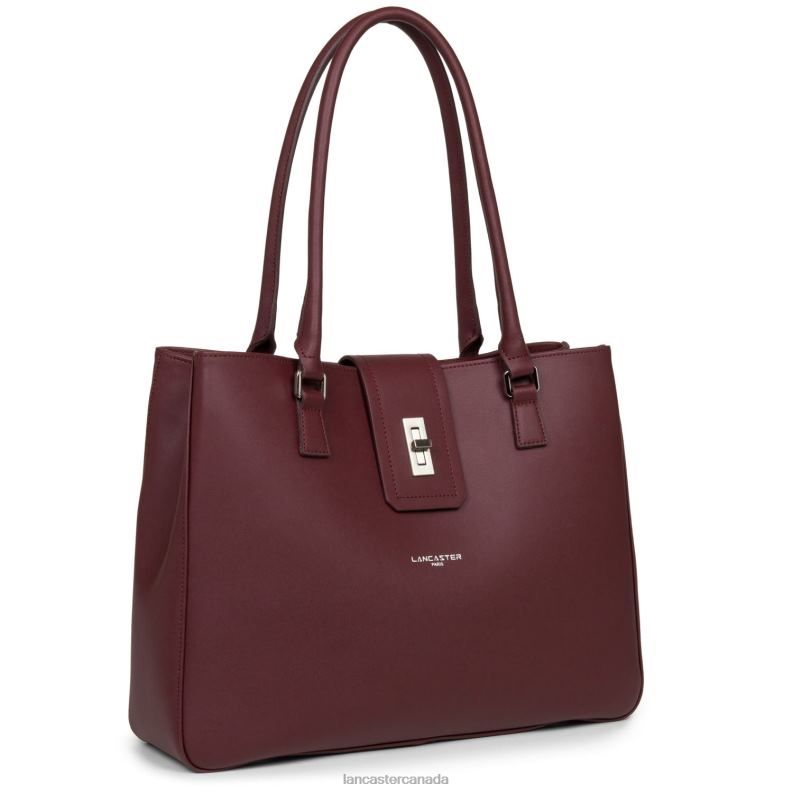 Women Large Tote Bag City Mae 4J6H4434 Bag Pourpre Lancaster Paris