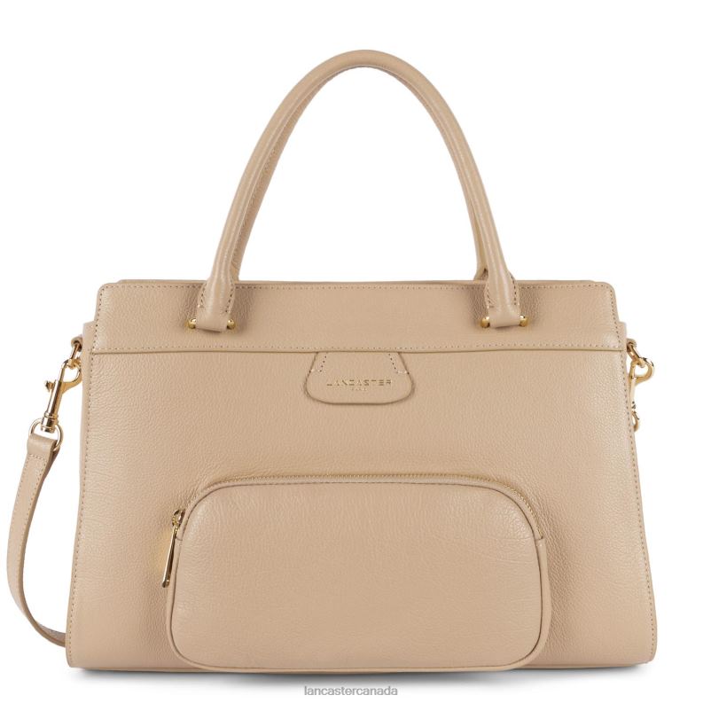 Women Large Tote Bag Dune 4J6H4496 Bag Beige Fonce Lancaster Paris