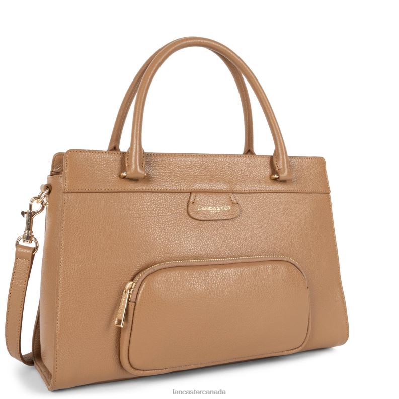 Women Large Tote Bag Dune 4J6H4498 Bag Camel Lancaster Paris