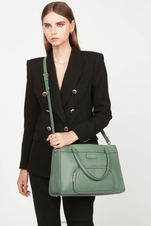 Women Large Tote Bag Dune 4J6H4502 Bag Vert Foret Lancaster Paris