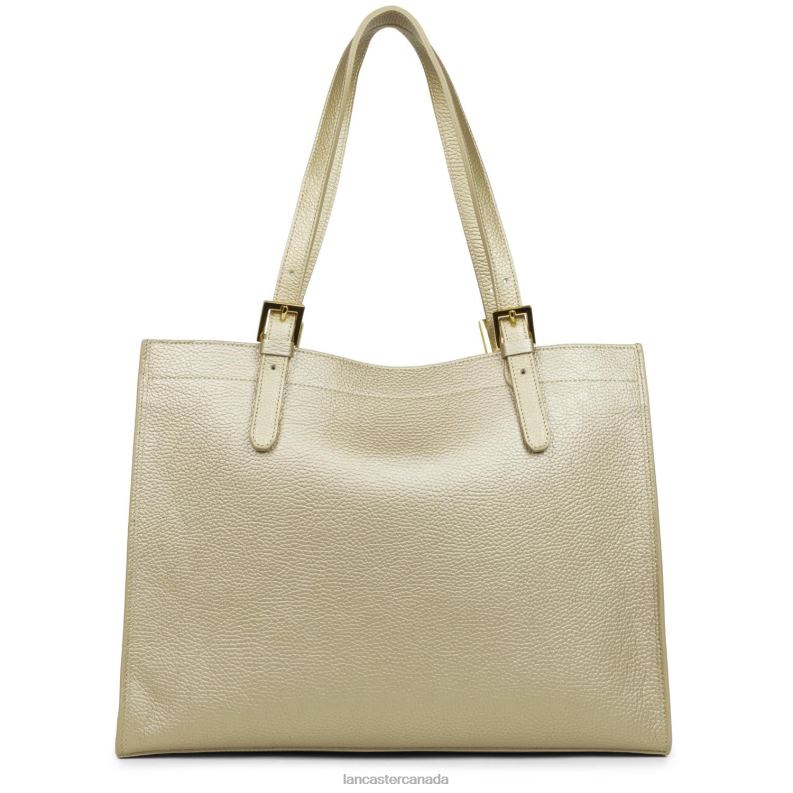 Women Large Tote Bag Foulonne Double 4J6H2905 Bag Champagne-In-Nude Lancaster Paris