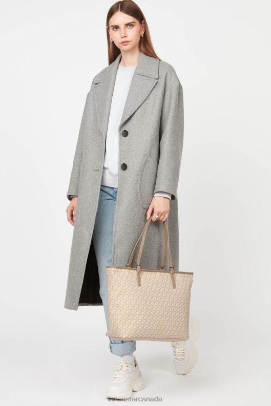 Women Large Tote Bag Ikon 4J6H2517 Bag Beige Lancaster Paris