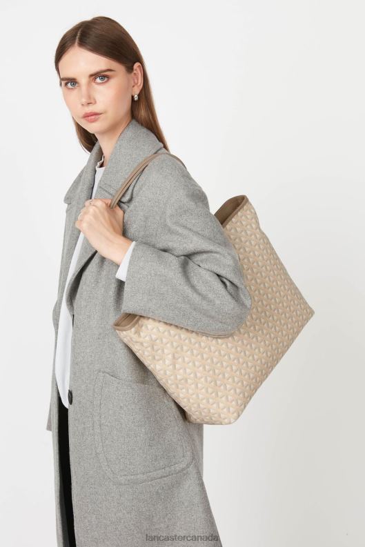 Women Large Tote Bag Ikon 4J6H2517 Bag Beige Lancaster Paris