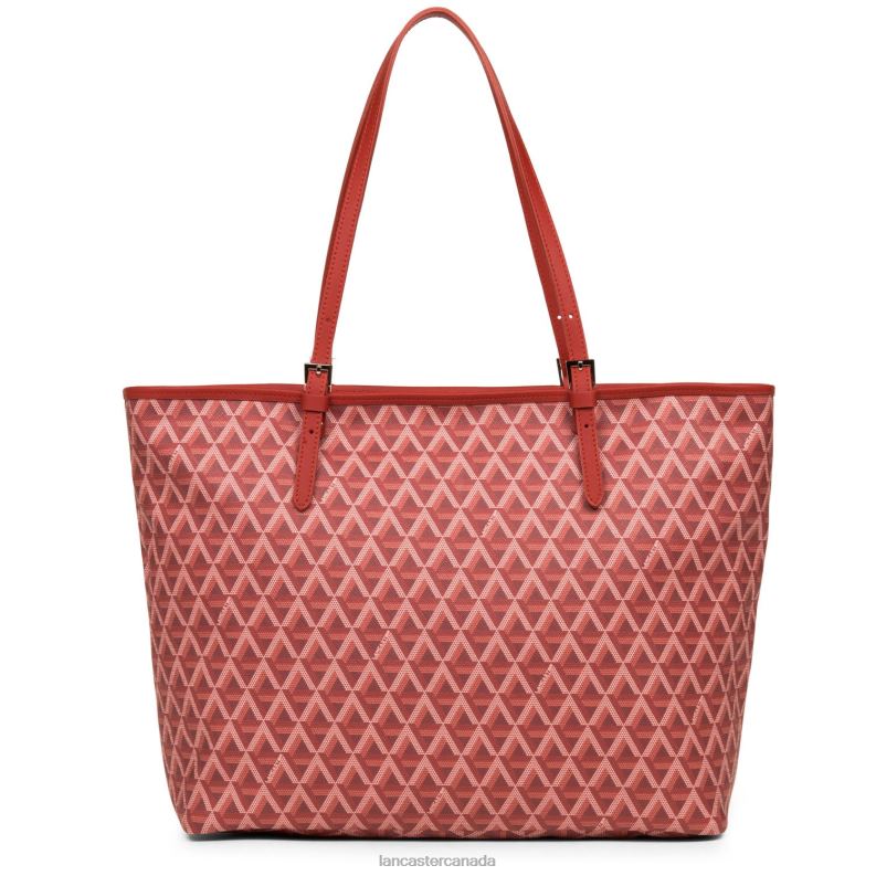 Women Large Tote Bag Ikon 4J6H2518 Bag Carmin Lancaster Paris