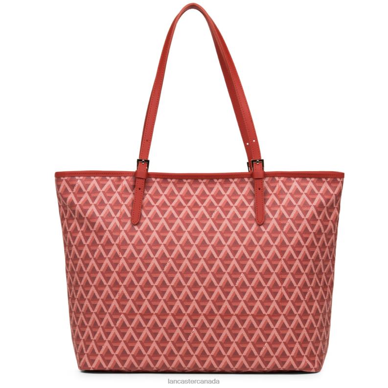 Women Large Tote Bag Ikon 4J6H2518 Bag Carmin Lancaster Paris