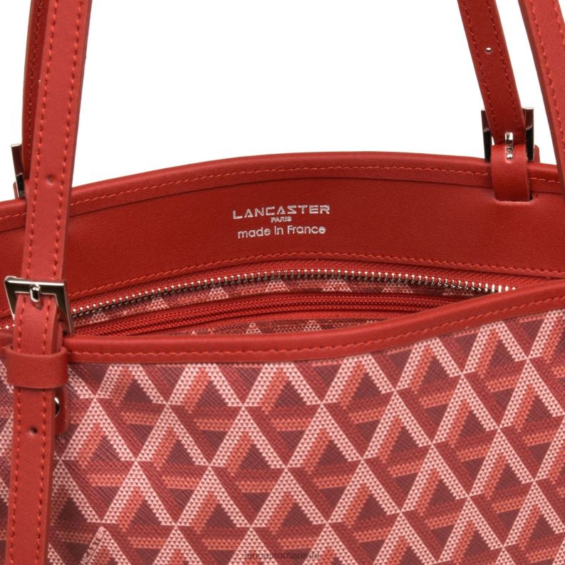 Women Large Tote Bag Ikon 4J6H2518 Bag Carmin Lancaster Paris