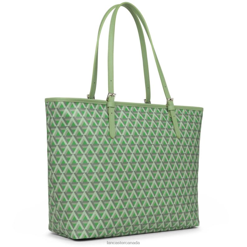 Women Large Tote Bag Ikon 4J6H2519 Bag Vert Lancaster Paris