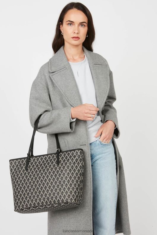 Women Large Tote Bag Ikon 4J6H2521 Bag Noir Lancaster Paris