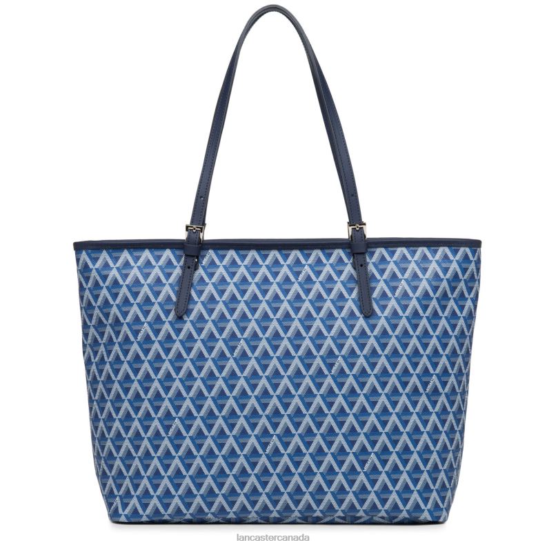 Women Large Tote Bag Ikon 4J6H2522 Bag Bleu Electrique Lancaster Paris