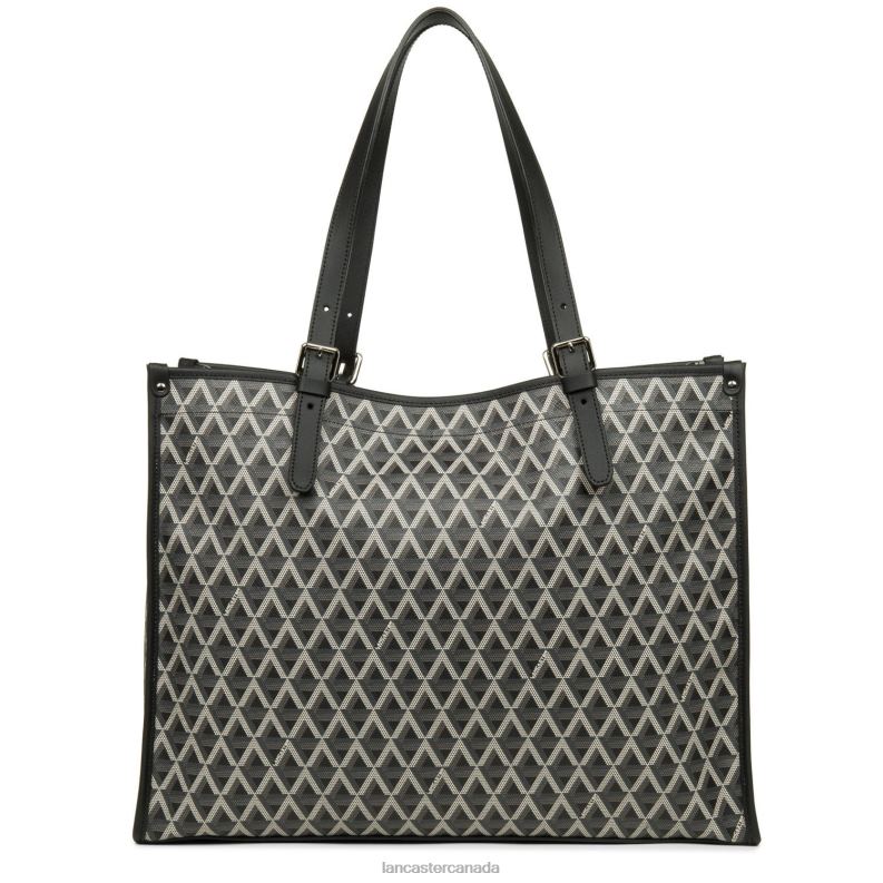 Women Large Tote Bag Ikon 4J6H3875 Bag Noir Lancaster Paris