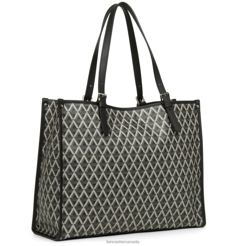 Women Large Tote Bag Ikon 4J6H3875 Bag Noir Lancaster Paris