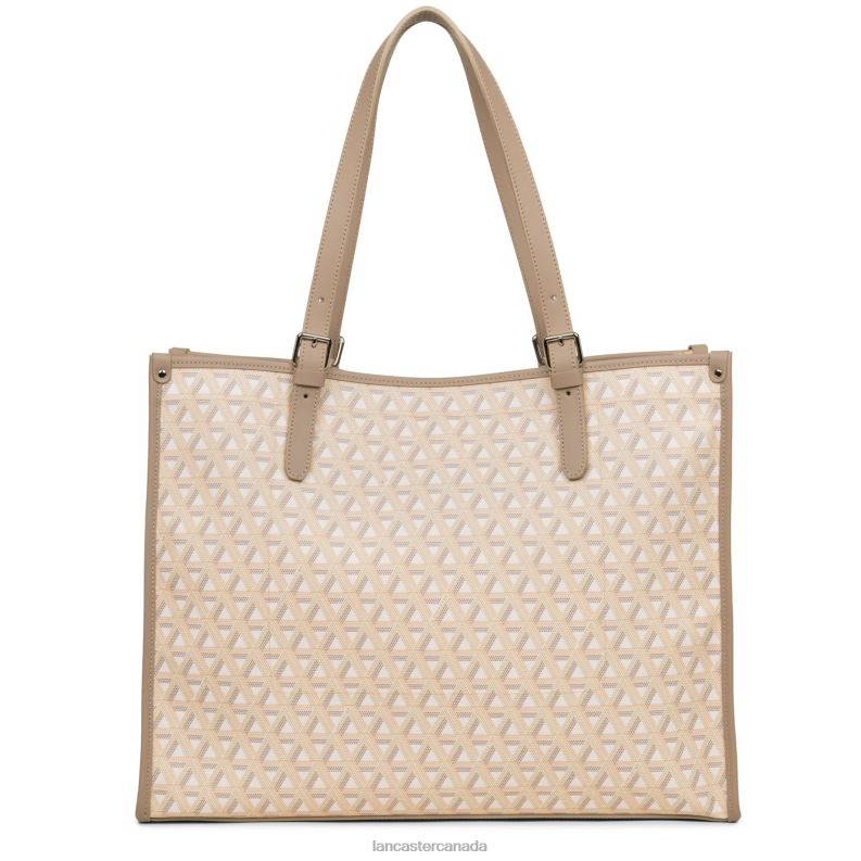 Women Large Tote Bag Ikon 4J6H3878 Bag Beige Lancaster Paris