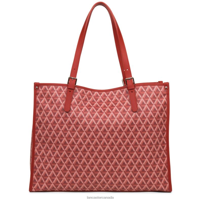Women Large Tote Bag Ikon 4J6H3879 Bag Carmin Lancaster Paris