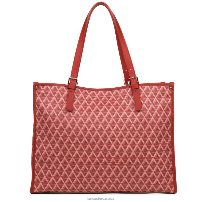 Women Large Tote Bag Ikon 4J6H3879 Bag Carmin Lancaster Paris