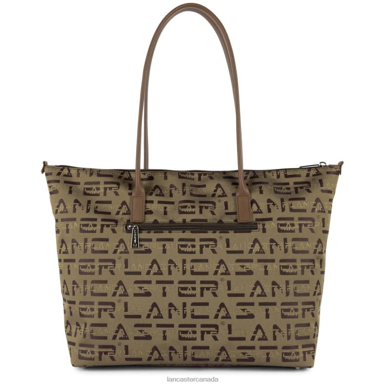 Women Large Tote Bag Logo Kba 4J6H2858 Bag Marron-Vison-Jaune Lancaster Paris