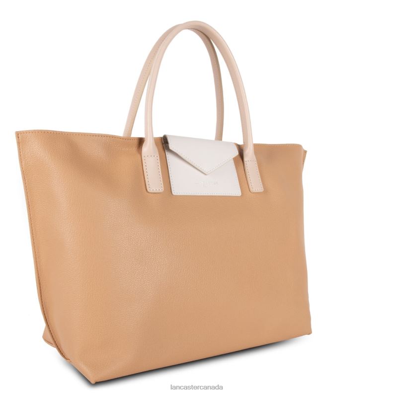 Women Large Tote Bag Maya 4J6H741 Bag Naturel-Ecru-Nude Clair Lancaster Paris