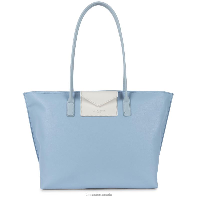 Women Large Tote Bag Maya Lightweight 4J6H714 Bag Bleu Ciel-Ivoire-Bleu Cendre Lancaster Paris