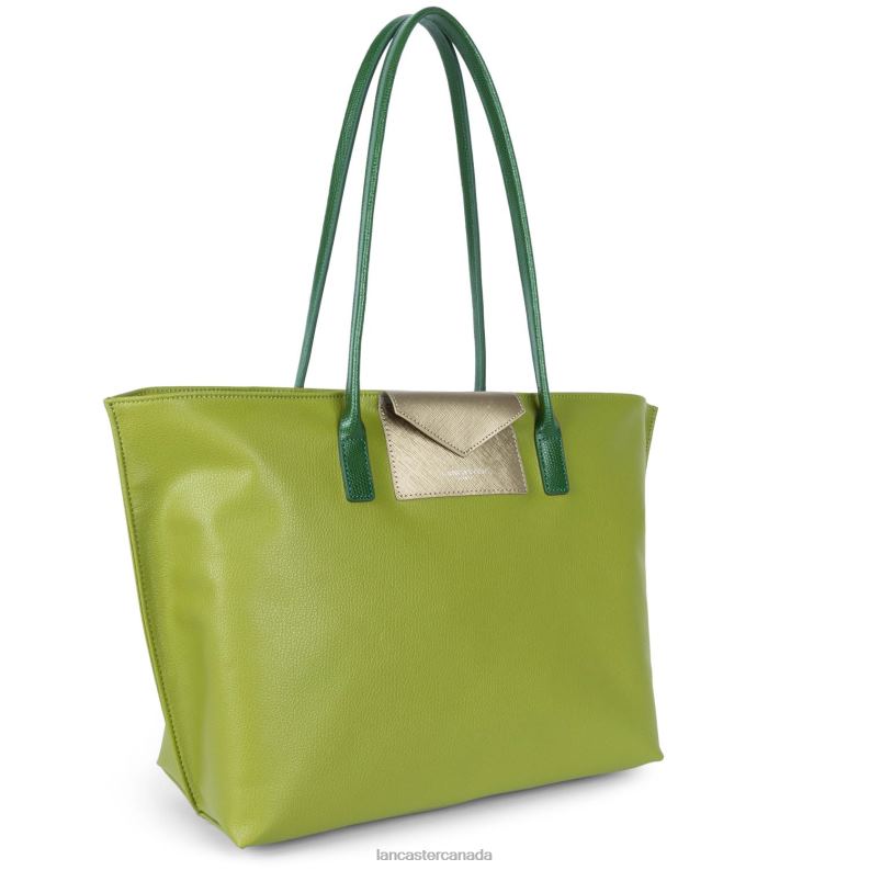 Women Large Tote Bag Maya Lightweight 4J6H719 Bag Olive-Fusil-Vert Fonce Lancaster Paris