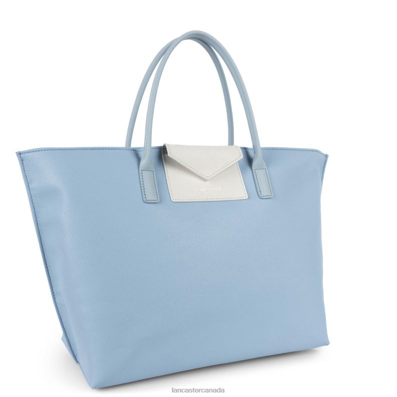 Women Large Tote Bag Maya Lightweight 4J6H722 Bag Bleu Ciel-Ivoire-Bleu Cendre Lancaster Paris