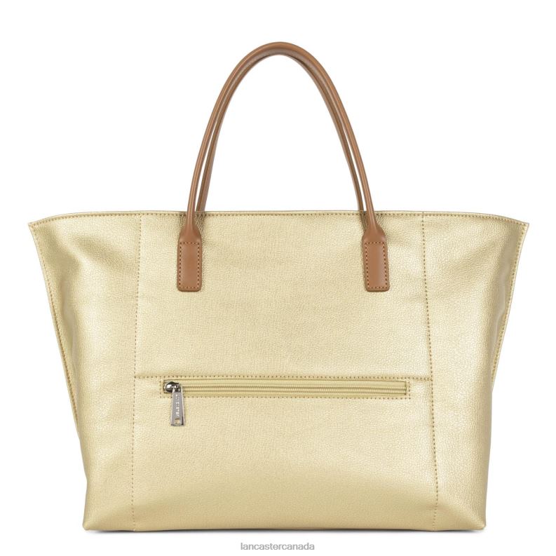 Women Large Tote Bag Maya Lightweight 4J6H723 Bag Or Mat-Beige-Camel Lancaster Paris