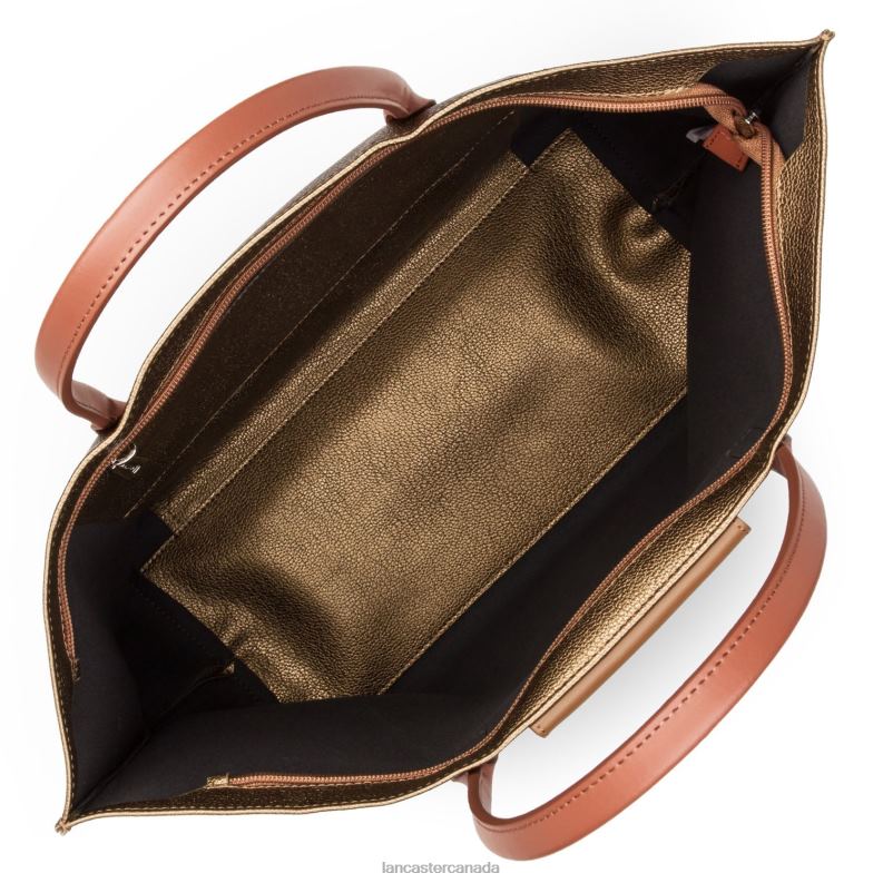 Women Large Tote Bag Maya Lightweight 4J6H730 Bag Bronze-Camel-Potiron Lancaster Paris