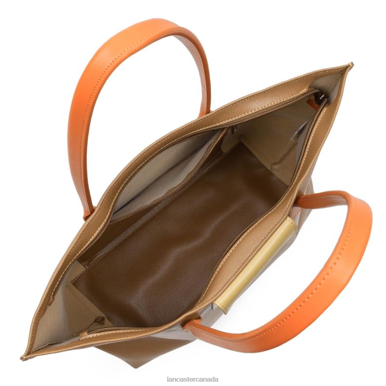 Women Large Tote Bag Maya New 4J6H699 Bag Camel-Naturel-Orange Lancaster Paris