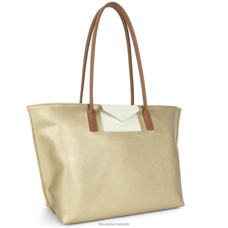 Women Large Tote Bag Maya New 4J6H700 Bag Or Mat-Beige-Camel Lancaster Paris