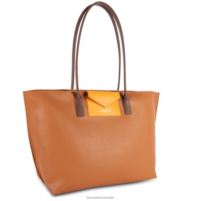 Women Large Tote Bag Maya New 4J6H702 Bag Gold-Jaune-Vison Lancaster Paris