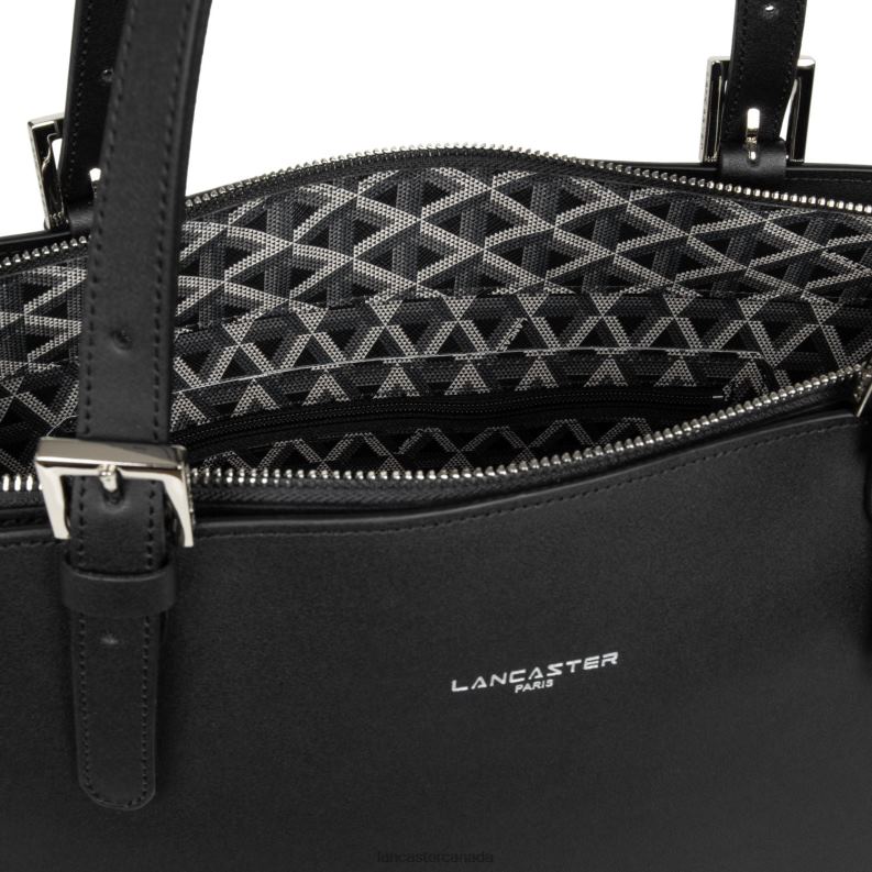 Women Large Tote Bag Pur & Element City 4J6H4176 Bag Noir-In-Champagne Lancaster Paris
