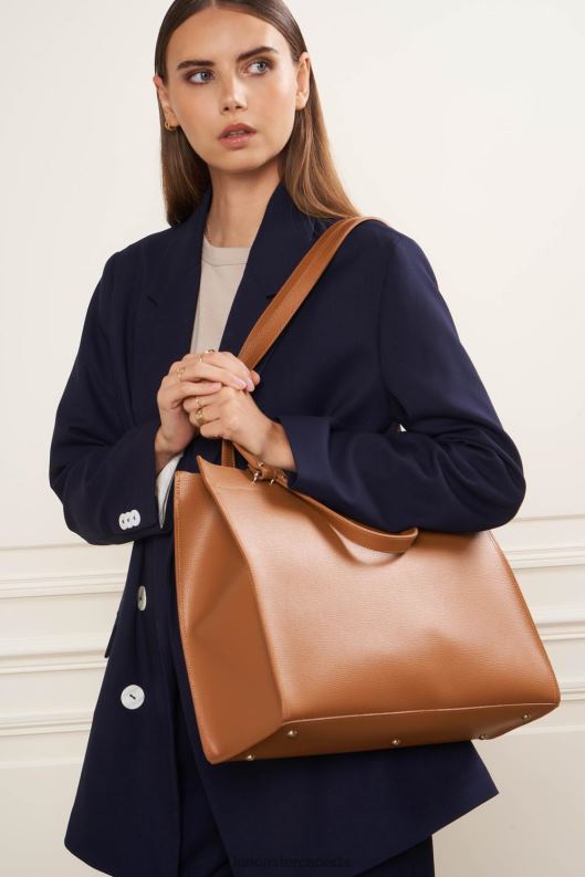 Women Large Tote Bag Sierra 4J6H4465 Bag Camel Lancaster Paris