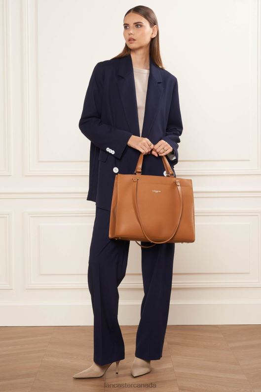 Women Large Tote Bag Sierra 4J6H4465 Bag Camel Lancaster Paris