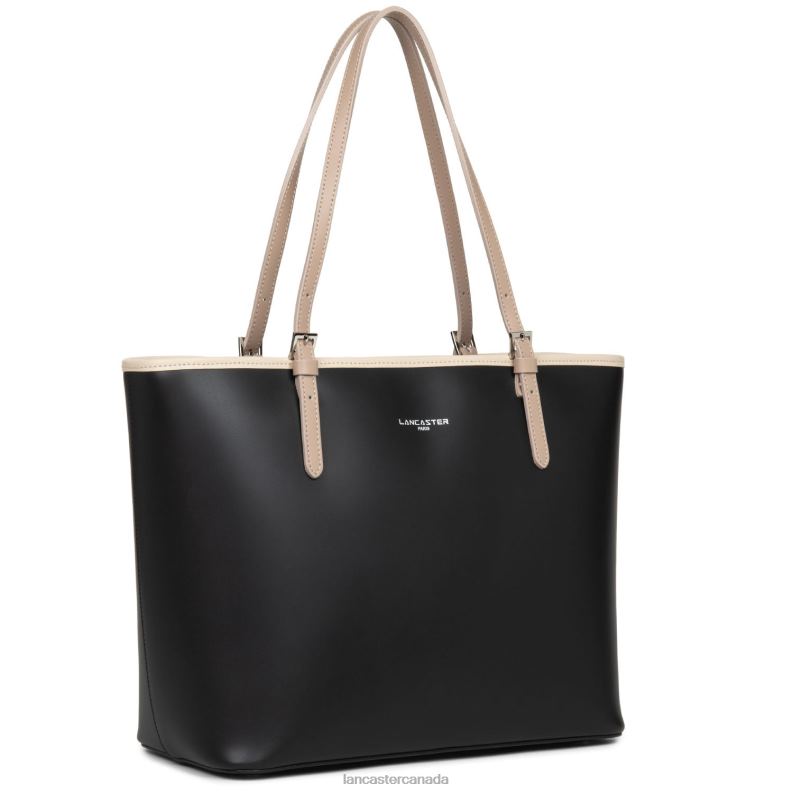 Women Large Tote Bag Smooth 4J6H3122 Bag Noir-Nude Clair-Nude Fonce Lancaster Paris