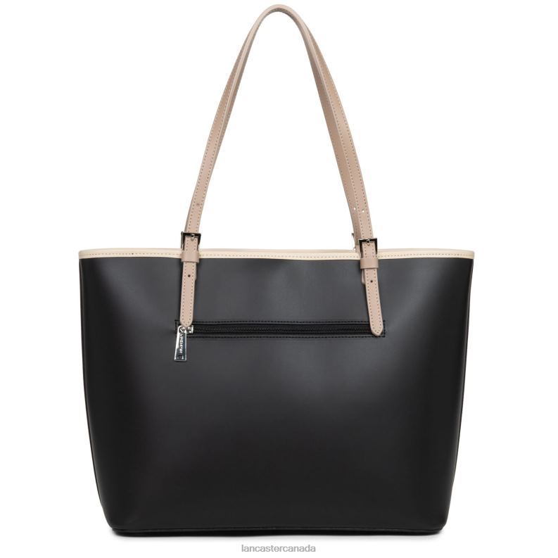Women Large Tote Bag Smooth 4J6H3122 Bag Noir-Nude Clair-Nude Fonce Lancaster Paris