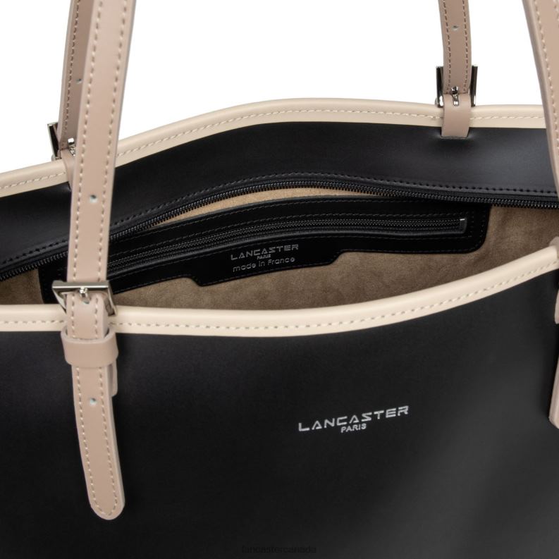 Women Large Tote Bag Smooth 4J6H3122 Bag Noir-Nude Clair-Nude Fonce Lancaster Paris