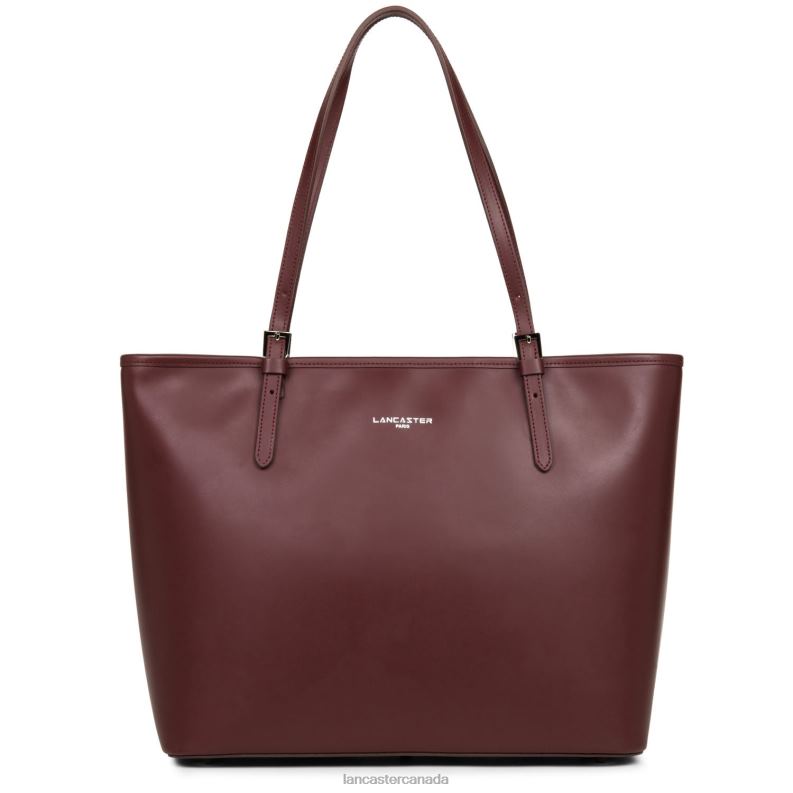 Women Large Tote Bag Smooth 4J6H3127 Bag Bordeaux Lancaster Paris