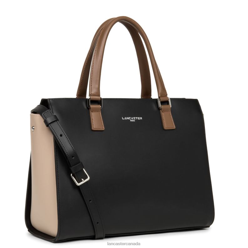 Women Large Tote Bag Smooth 4J6H3151 Bag Noir-Nude-Vison Lancaster Paris
