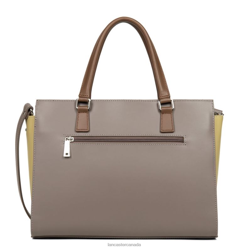 Women Large Tote Bag Smooth 4J6H3155 Bag Taupe-Gingembre-Vison Lancaster Paris