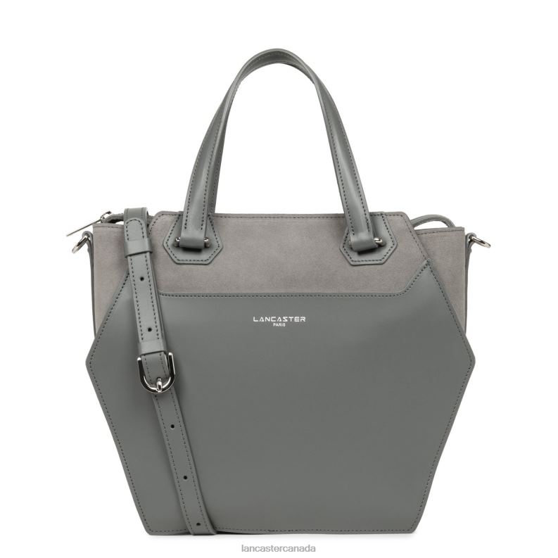 Women Large Tote Bag Smooth Ruche 4J6H3520 Bag Gris Lancaster Paris
