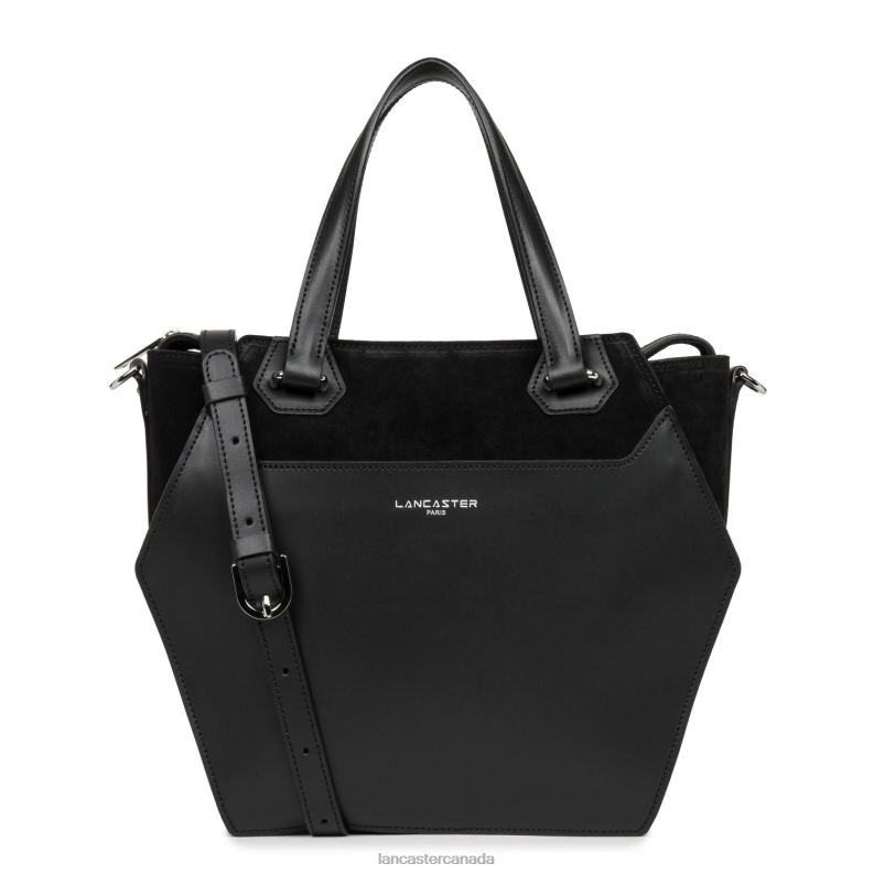 Women Large Tote Bag Smooth Ruche 4J6H3521 Bag Noir Lancaster Paris