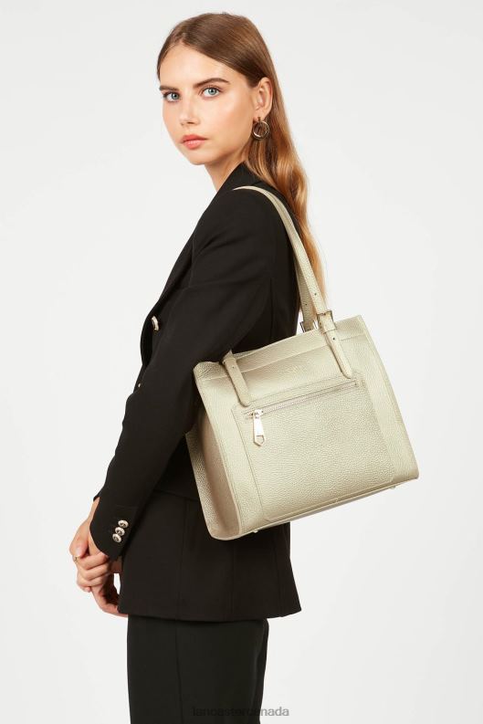 Women M Tote Bag Foulonne Double 4J6H2899 Bag Champagne-In-Nude Lancaster Paris