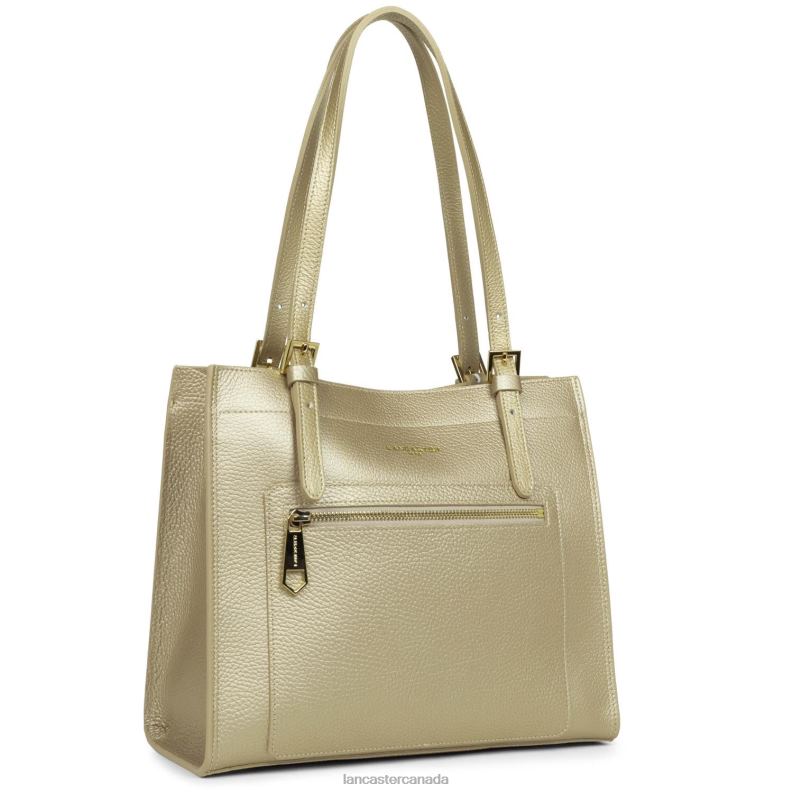 Women M Tote Bag Foulonne Double 4J6H2899 Bag Champagne-In-Nude Lancaster Paris